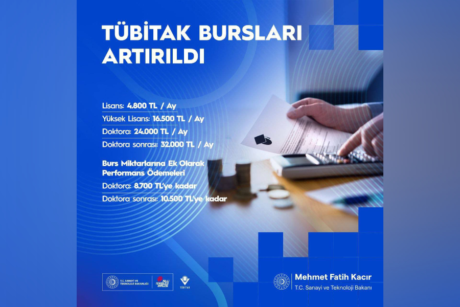 TÜBİTAK bursları artırıldı