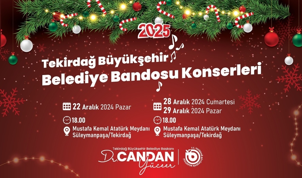 Tekirdağ, yeni yılı konserlerle karşılayacak