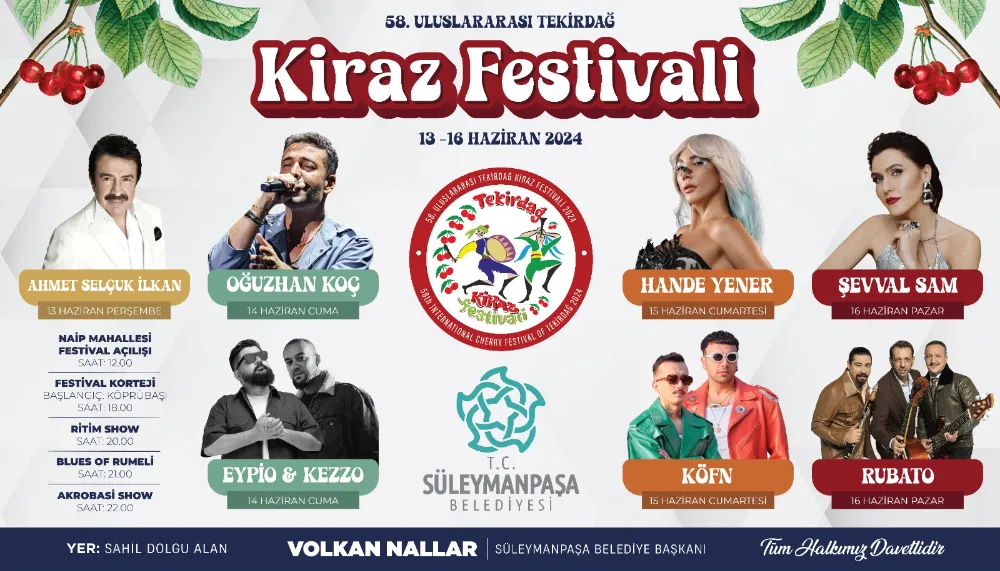 Kiraz Festivali Kültür Çadırı, yerel ve ulusal isimleri ağırlayacak